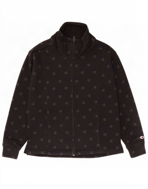 Champion Veste de survêtement graphique pour femme UK 10 Small Noir Coton