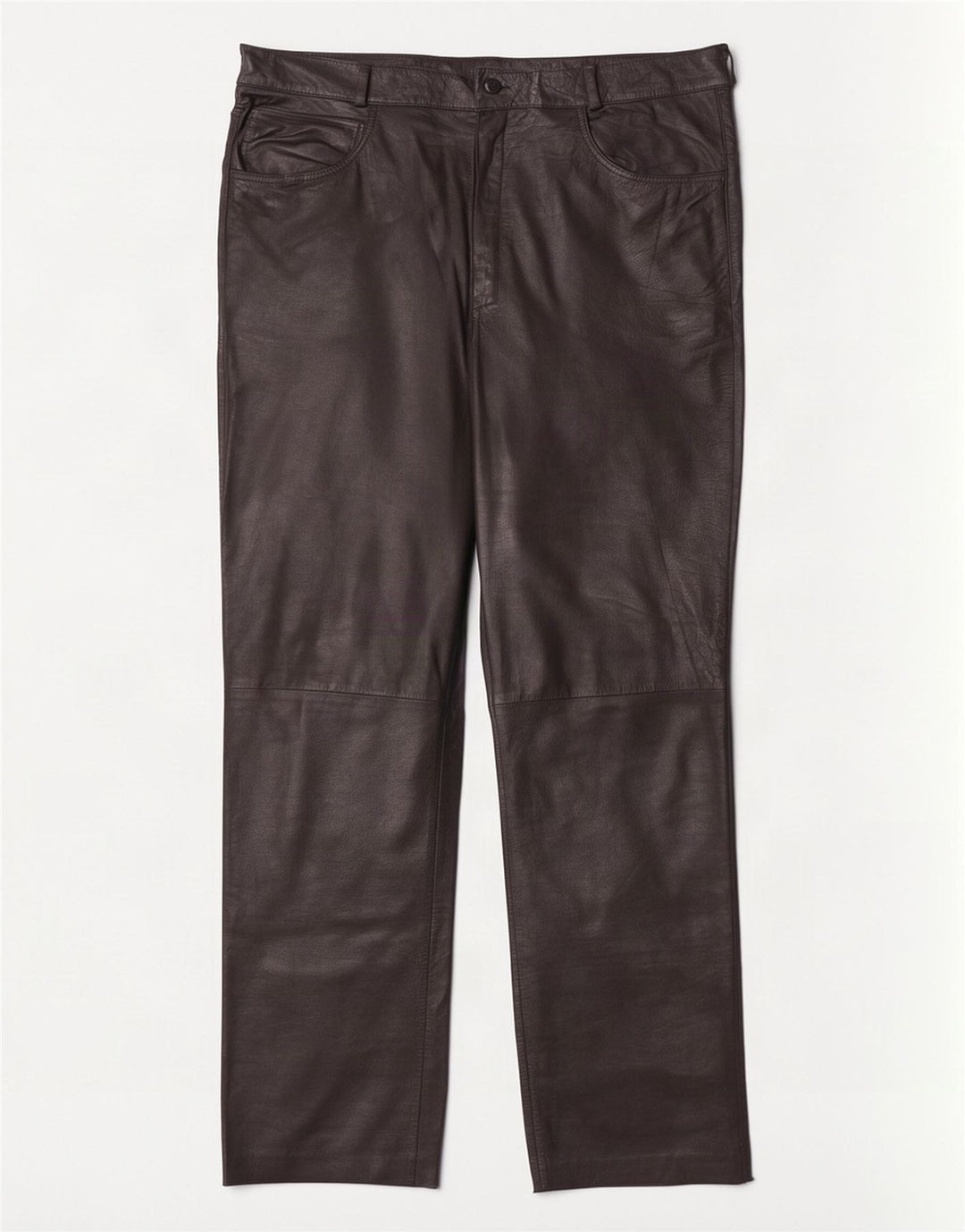 Pantalon droit en cuir femme vintage W36 L32 Noir