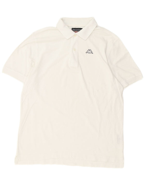 Kappa Mens Polo Shirt Medium White Cotton