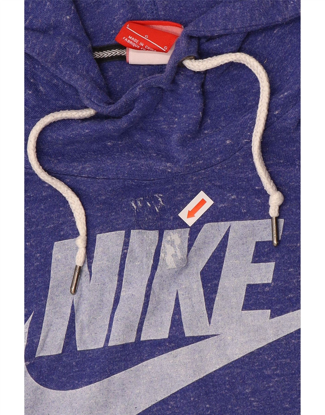 NIKE Pull à capuche graphique pour femme UK 16 Grand polyester moucheté violet