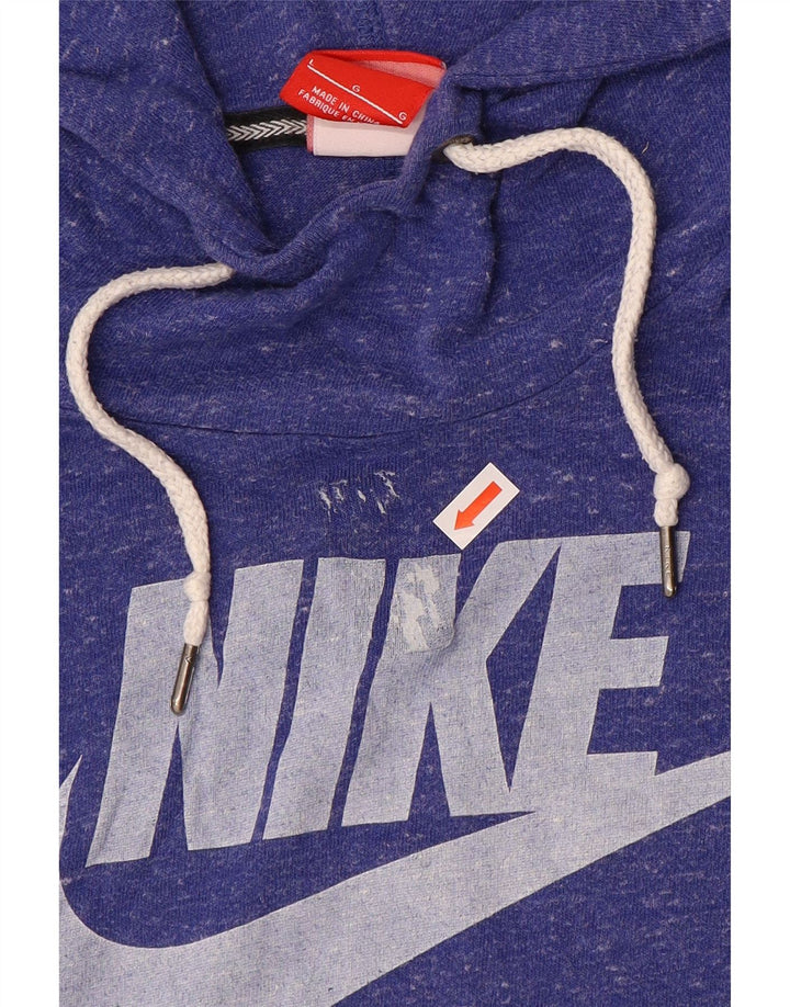 NIKE Pull à capuche graphique pour femme UK 16 Grand polyester moucheté violet