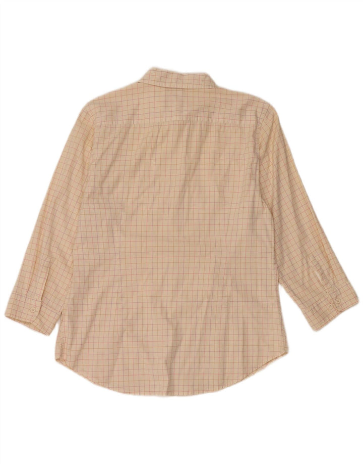 Gap Chemise à manches 3/4 pour femme UK 16 Grand carreaux beiges
