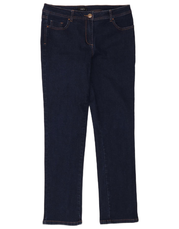 M&Co Jean Slim Femme UK 12 Moyen W32 L31 Bleu Marine Coton