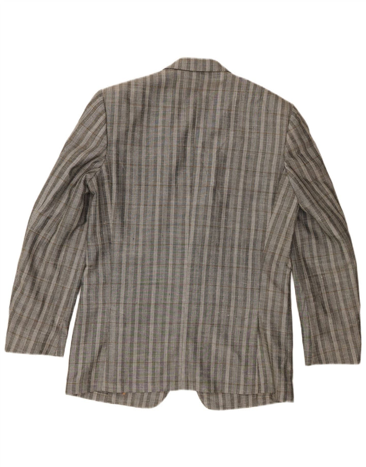 Facis Chemise en jean à 2 boutons pour homme UK 38 Gris moyen à carreaux
