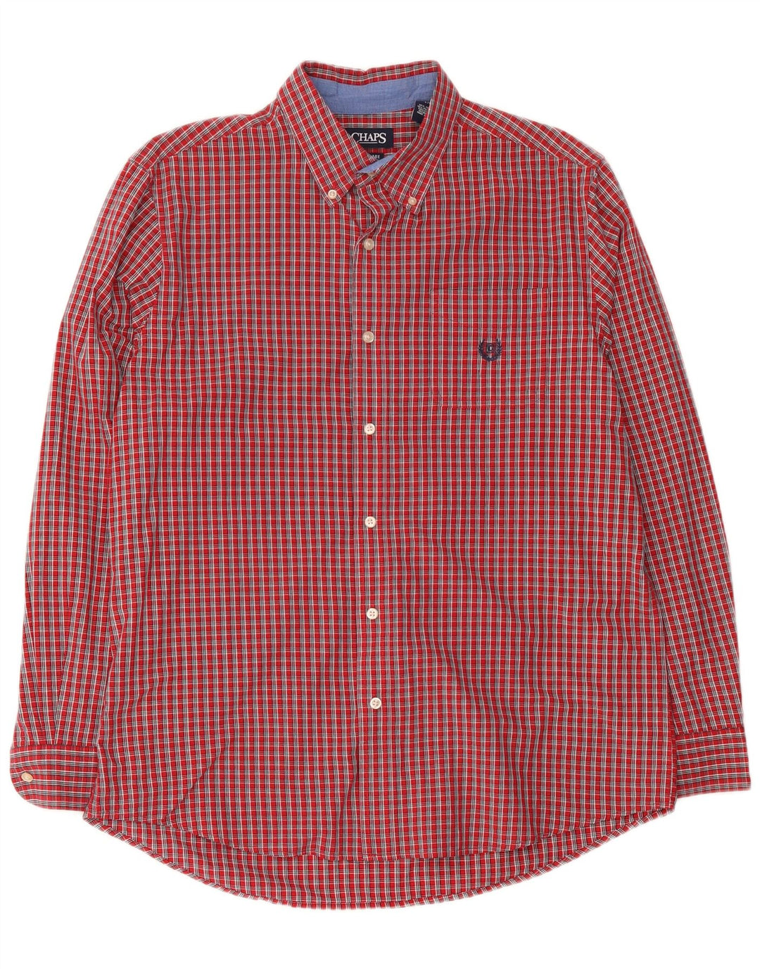 Chaps Chemise Homme Facile d'entretien Grand Carreau Rouge Coton