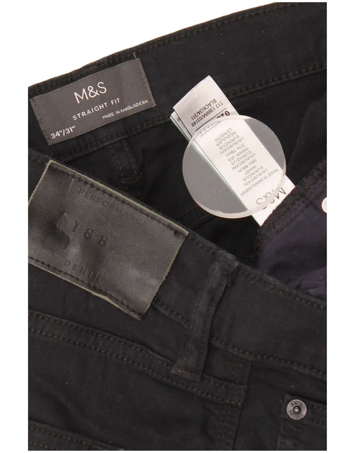 MARKS & SPENCER Jean droit homme W34 L31 coton noir