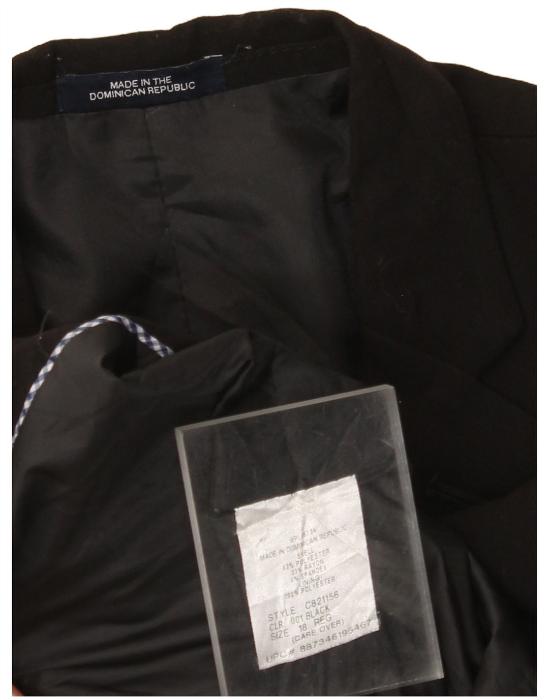 VINTAGE Veste Blazer 2 Boutons Garçon 15-16 ans Noir Polyester