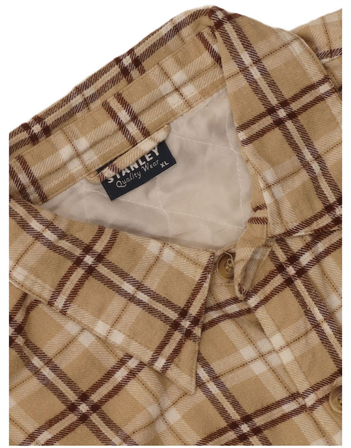 Stanley Chemise en flanelle Lumberjack pour homme XL Beige à carreaux