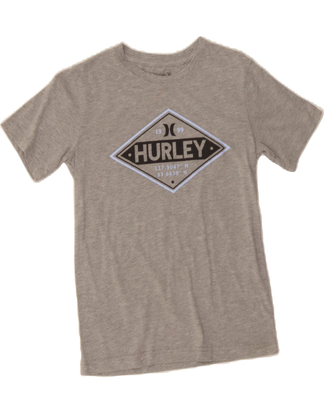 HURLEY Boys Graphic T-Shirt Top 10-11 Years Medium Grey Vintage Hurley and Second-Hand Hurley from Messina Hembry 