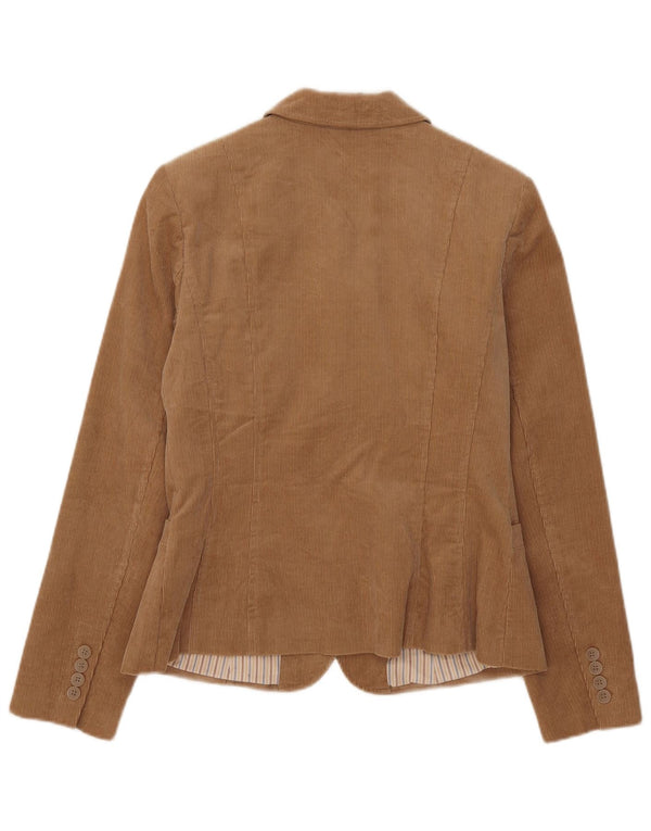 Zara Veste blazer en velours côtelé à 3 boutons pour femme UK 14 Grand coton beige