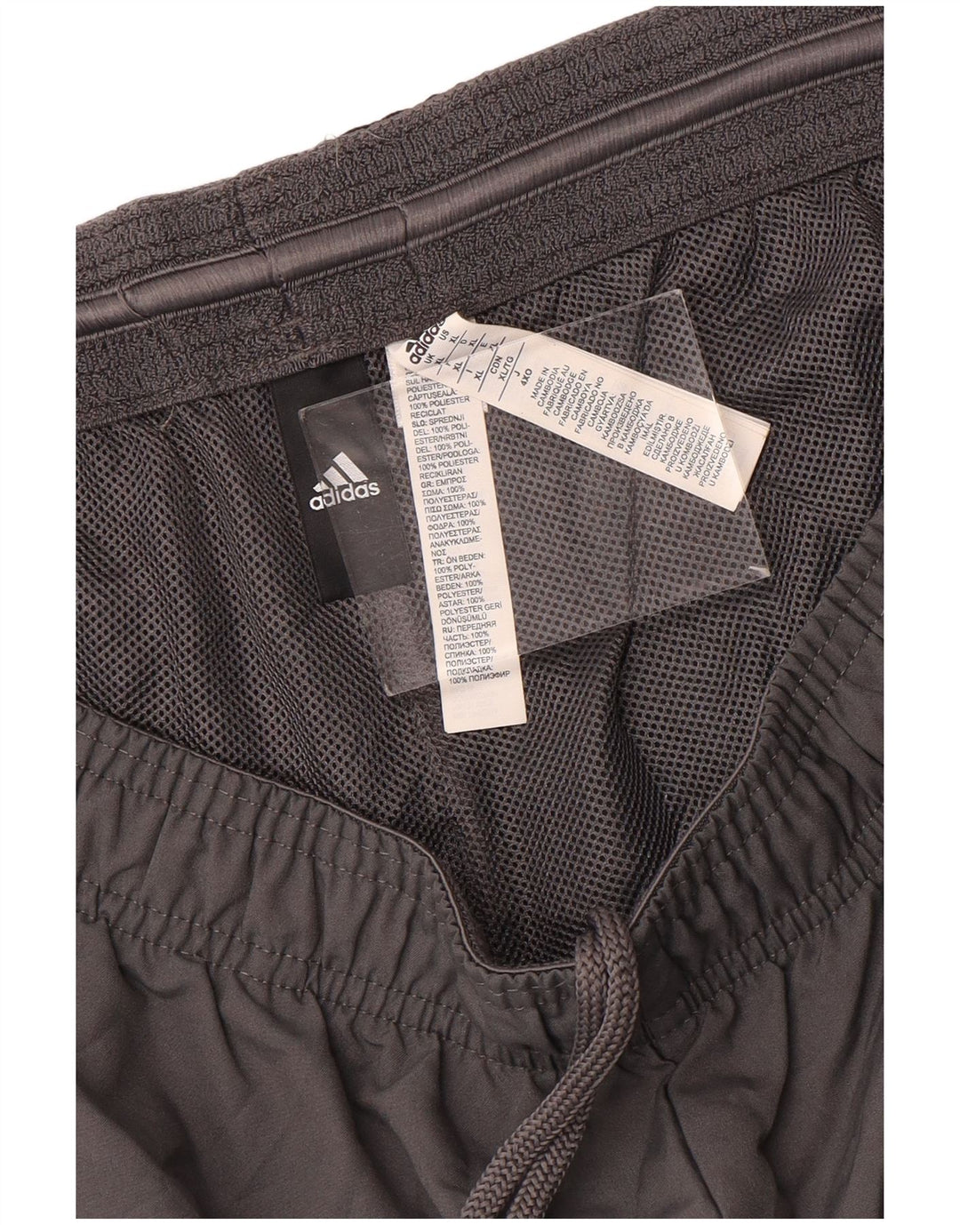 Adidas Short de sport graphique pour homme XL Gris Colorblock Polyester