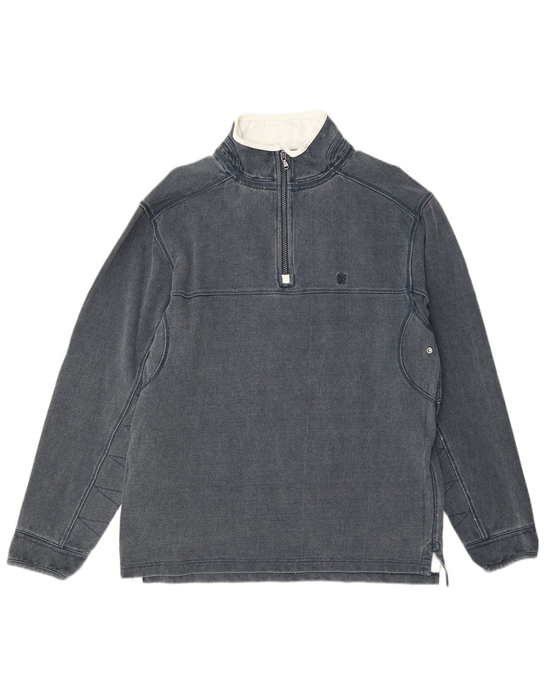 Crew Clothing Sweat-shirt à col zippé pour homme en coton gris moyen