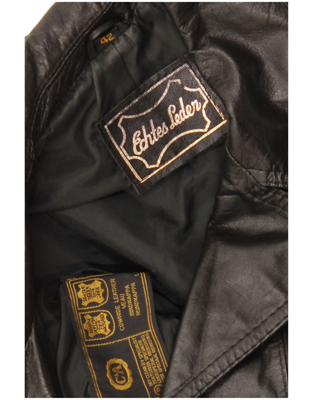 C&A Veste en cuir femme EU 42 Grand cuir noir