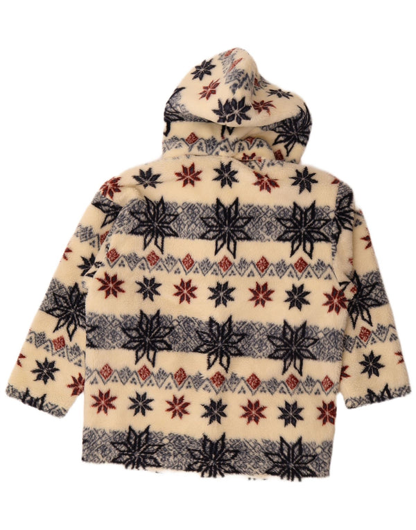 vintage Femme Veste coupe-vent à capuche surdimensionnée UK 10 Petit Beige