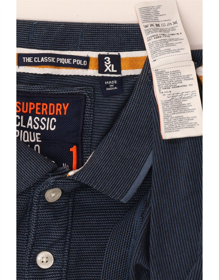 SUPERDRY Polo graphique classique pour homme 3XL Bleu marine à fines rayures