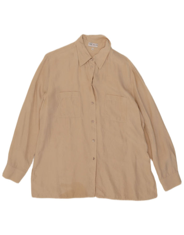 Chemisier chemise femme vintage IT 48 XL Soie Beige