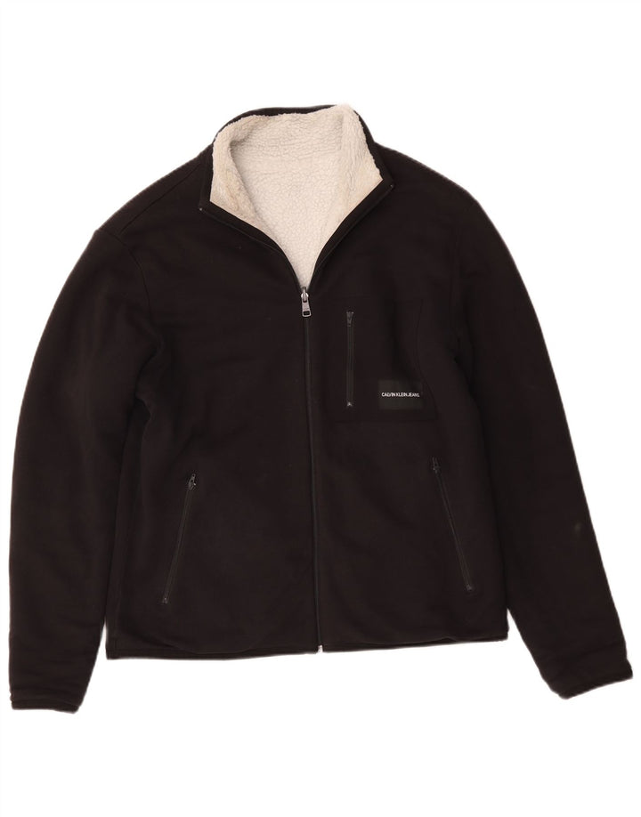 Calvin Klein Jeans Veste Sherpa Homme UK 38 Coton Noir Moyen