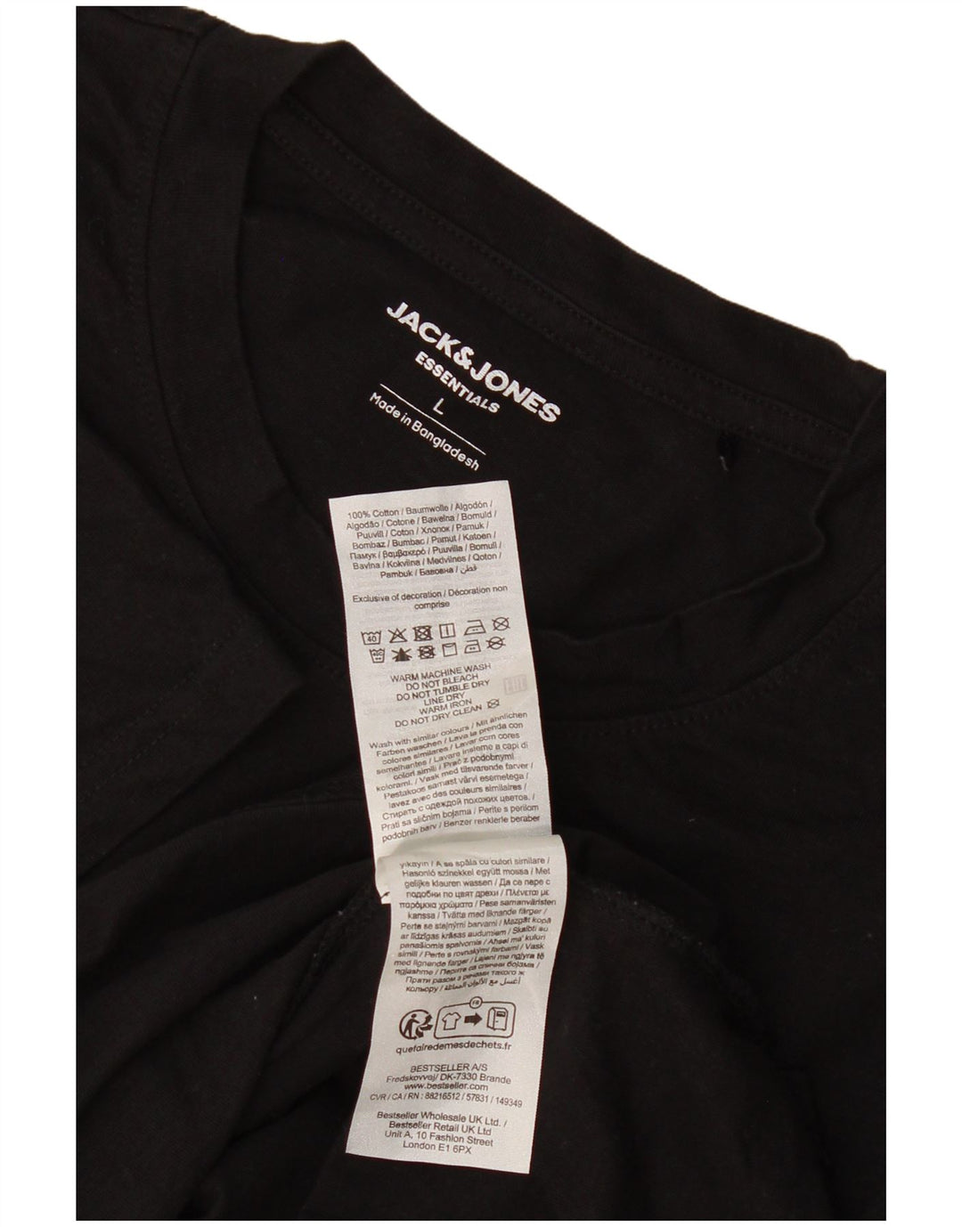 Jack & Jones T-Shirt Homme Haut Large Noir Coton