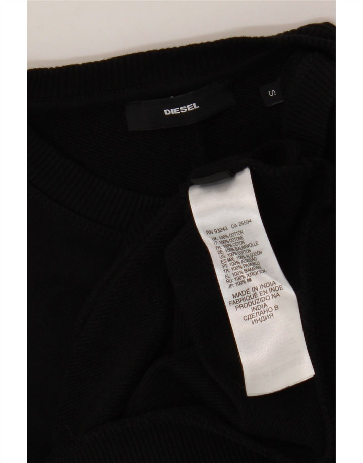 DIESEL Sweat-shirt graphique pour femme UK 10 Petit coton noir