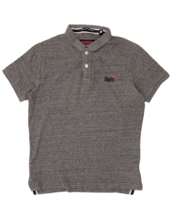 Superdry Polo Homme Gris Moyen Moucheté Coton