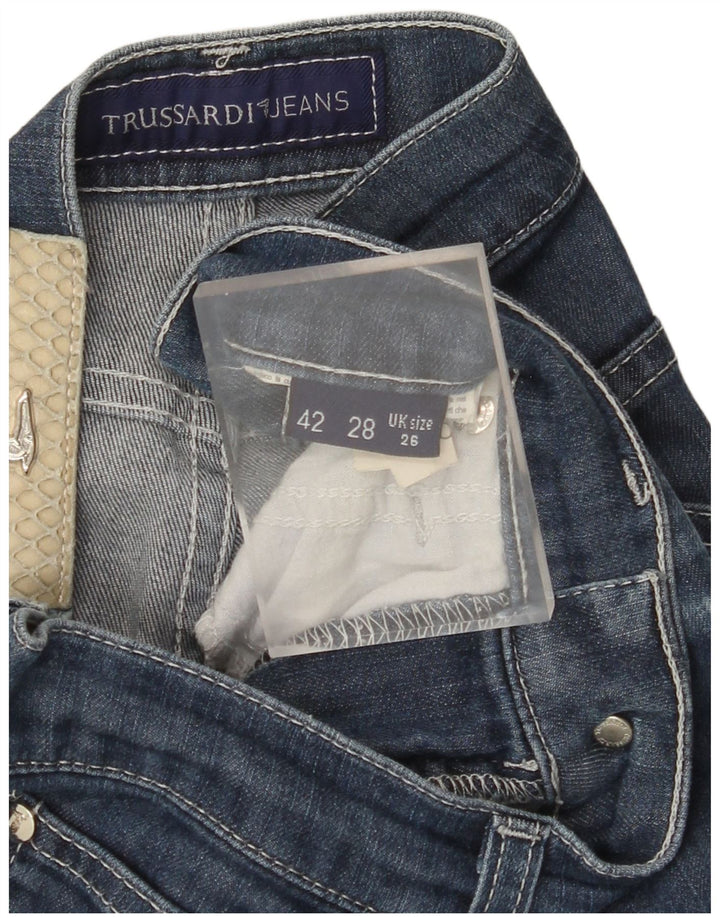 TRUSSARDI Jean Droit Femme W26 L30 Bleu Coton