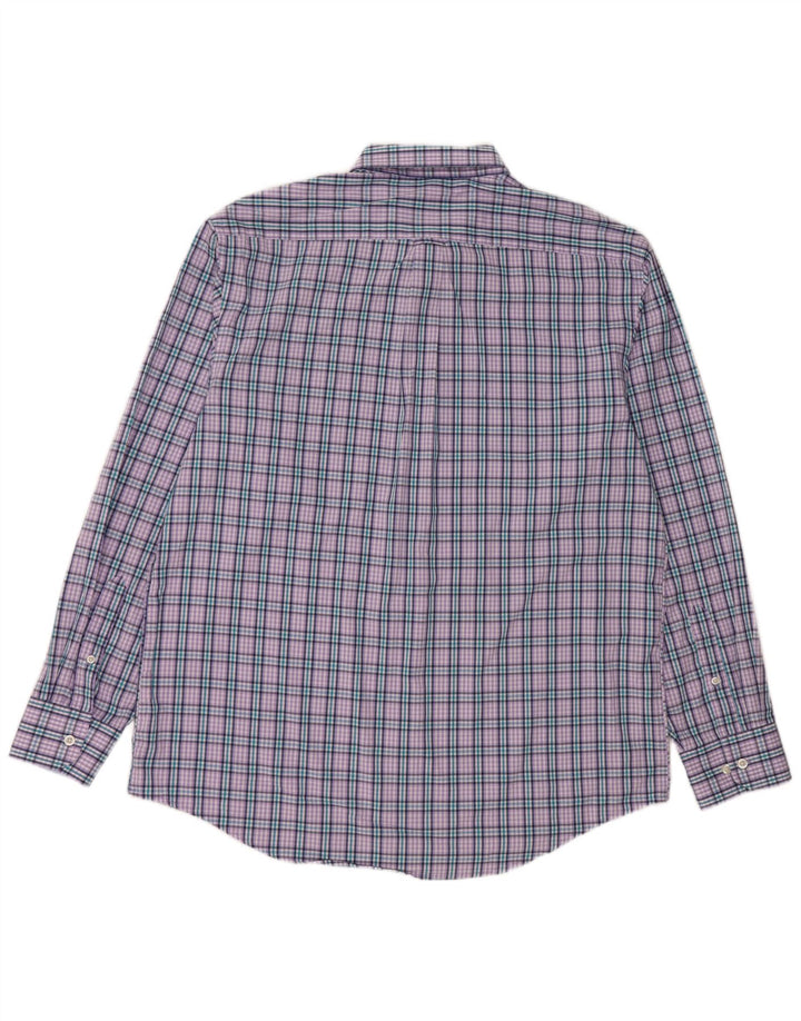 IZOD Chemise Flanelle Homme Grand Carreau Violet Coton