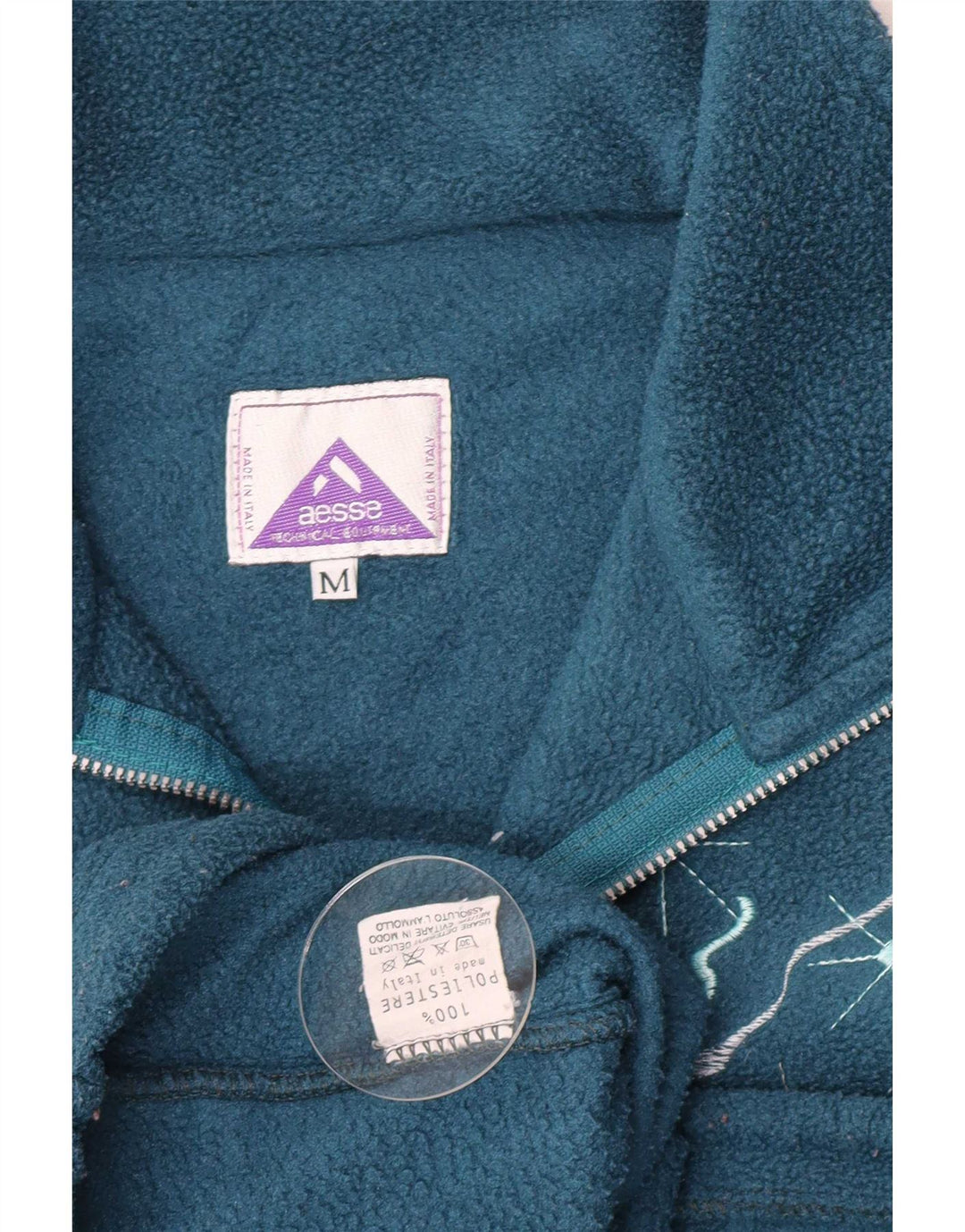Aesse Pull polaire surdimensionné à col zippé pour femme UK 14 Turquoise moyen