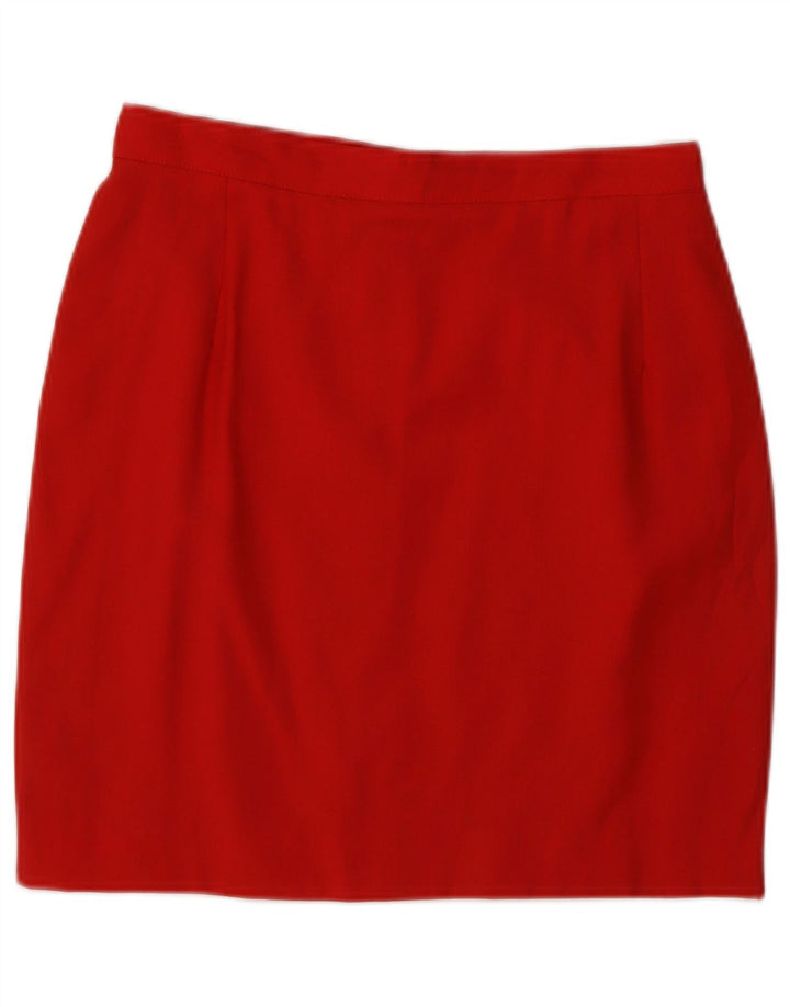 VINTAGE Ensemble jupe 2 boutons 2 pièces pour femme IT 44 Medium W26 laine rouge