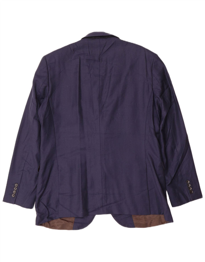 ERMENEGILDO ZEGNA Veste Blazer 2 Boutons Homme UK 44 2XL Bleu Marine Laine