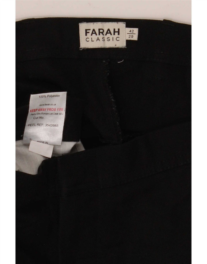 Farah Pantalon décontracté coupe classique pour homme W42 L29 Noir Polyester
