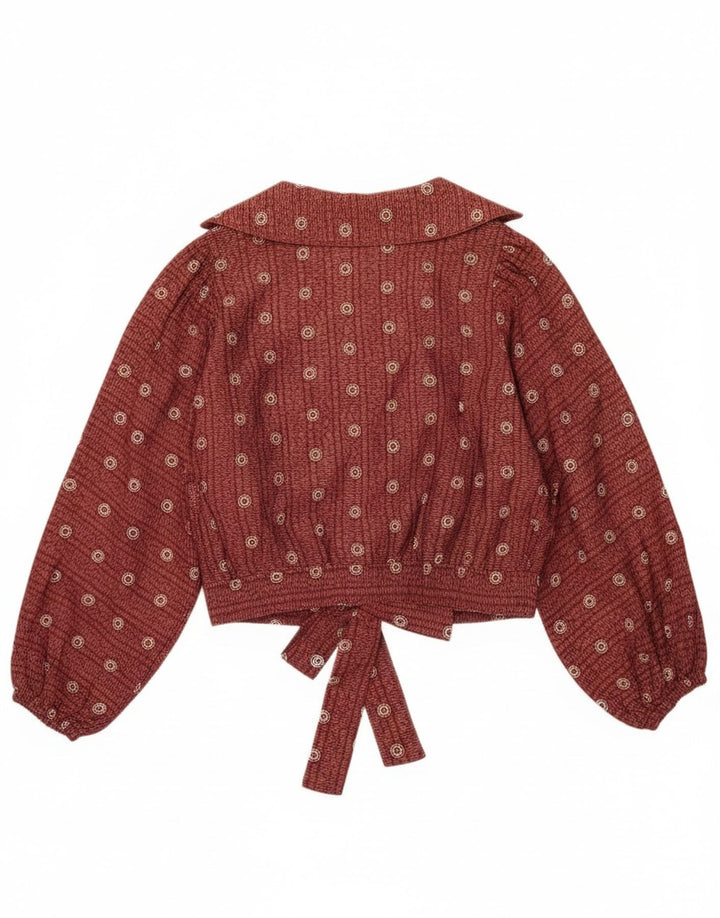 Krizia Chemisier court noué sur le devant pour femme IT 46 Grand pois marron