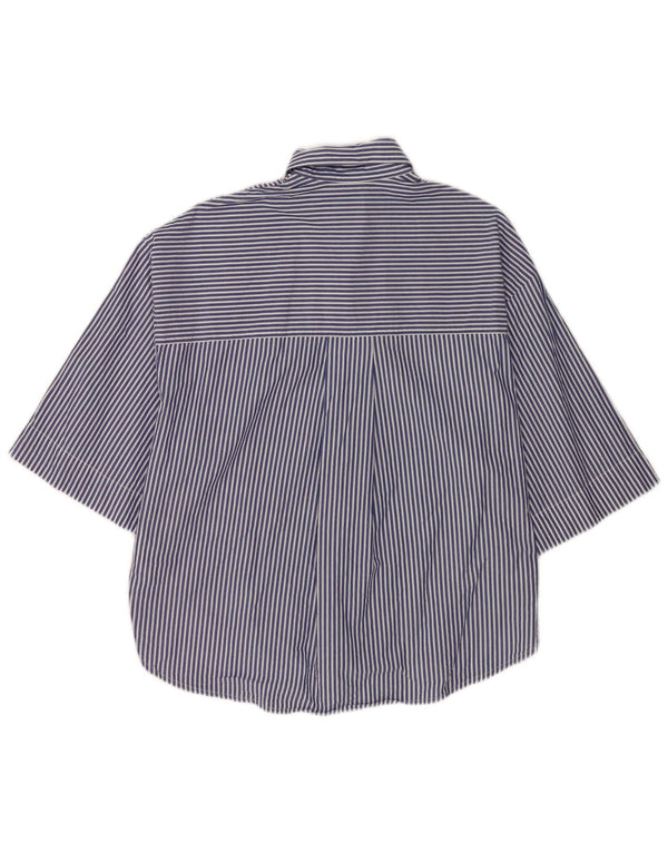 French Connection Pull à manches courtes pour femme UK 6 XS Bleu à fines rayures