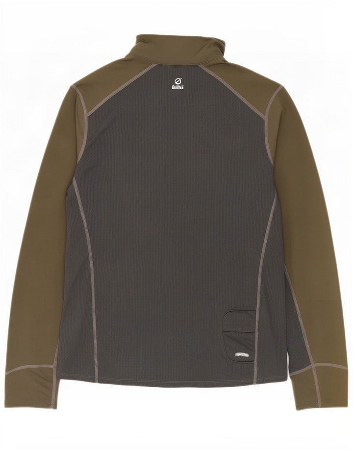 The North Face Haut de survêtement à col zippé pour hommes, grand color block kaki
