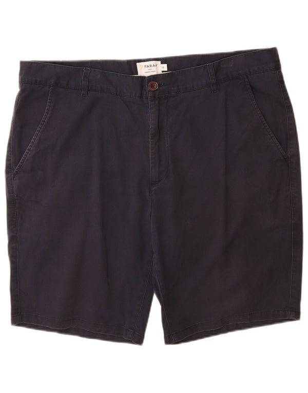 Farah Mens Chino Shorts W36 Large Navy Blue Cotton