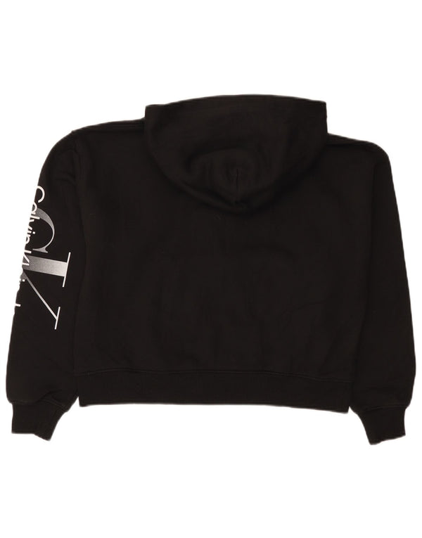 CALVIN KLEIN JEANS Pull à capuche surdimensionné pour femme UK 10 Small Noir