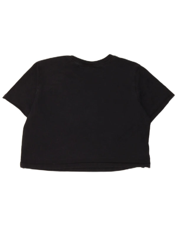 Nike Womens Crop Graphic T-Shirt Top UK 16 Grand Noir Coton