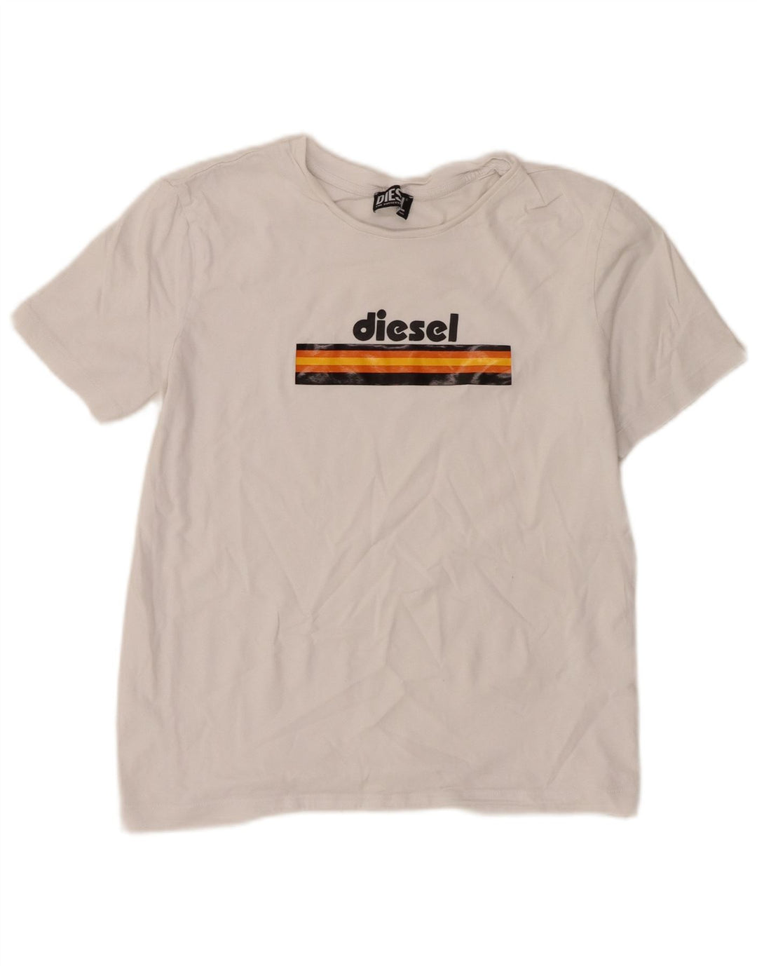 Diesel T-shirt graphique pour femme UK 14 Large Blanc