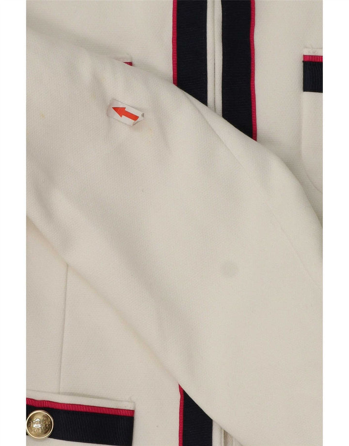 Zara Womens Blazer Jacket UK 10 Petit Blanc Rayé