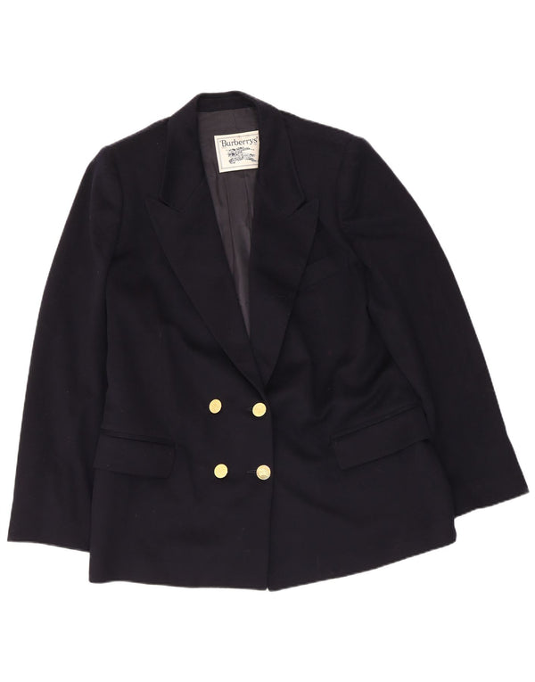 Burberrys Veste blazer à double boutonnage pour femme UK 14 Laine bleu marine moyen