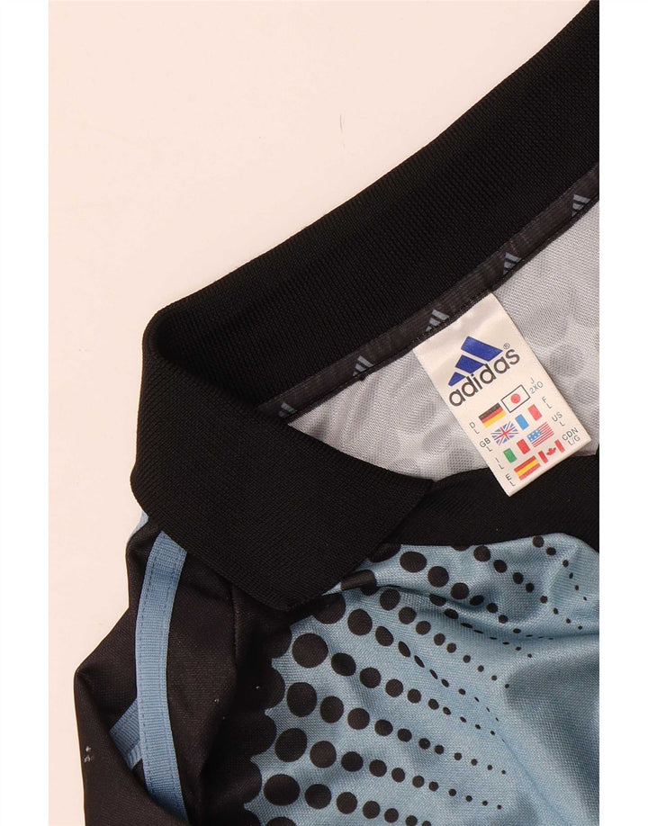 Adidas Haut graphique à manches longues pour hommes, grand bleu, polyester color block