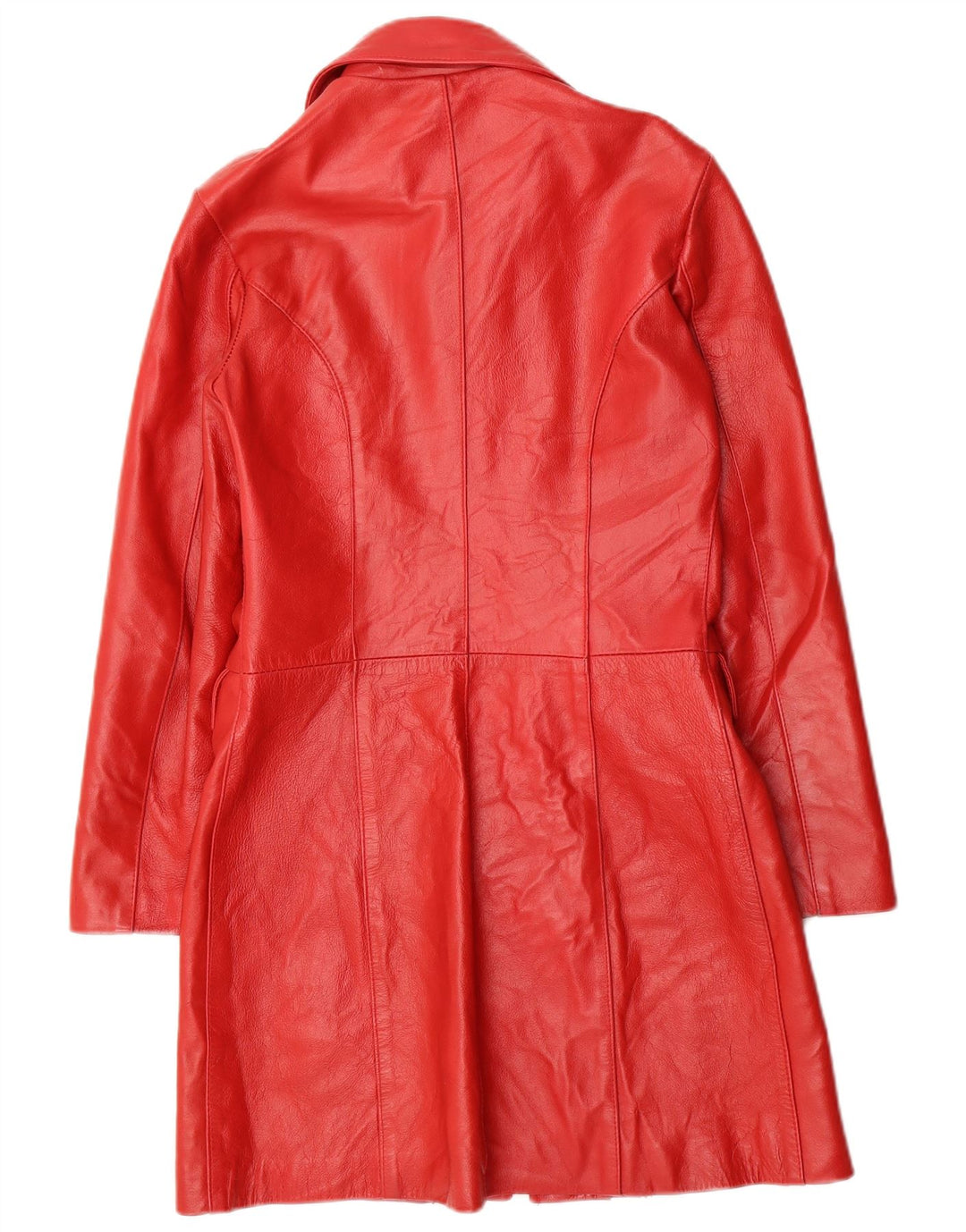 manteau en cuir femme vintage UK 10 Petit Rouge