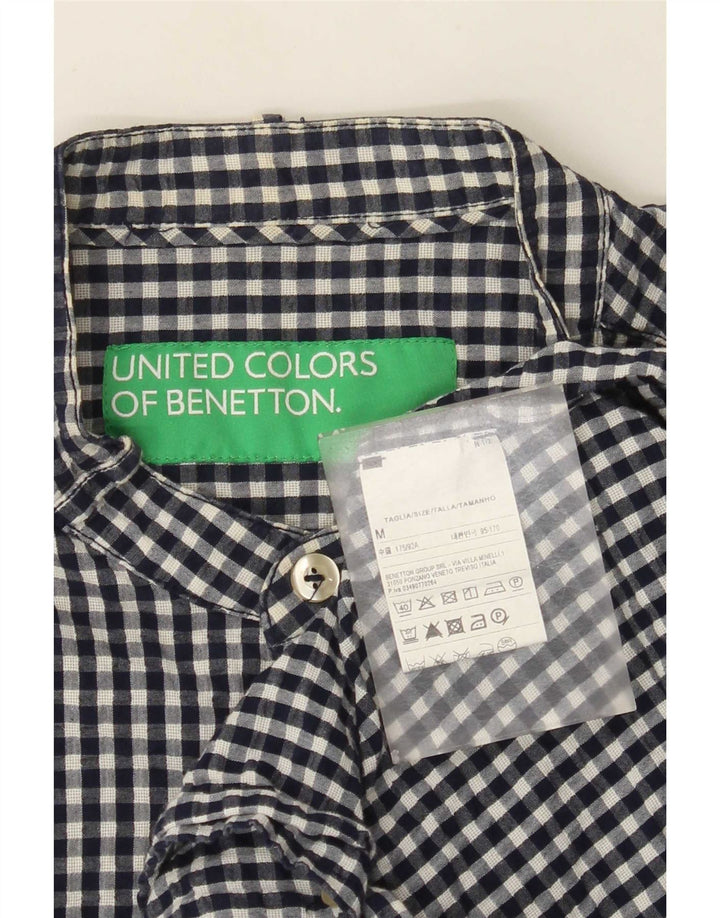 Benetton Chemise Homme Bleu Marine Moyen Vichy Coton