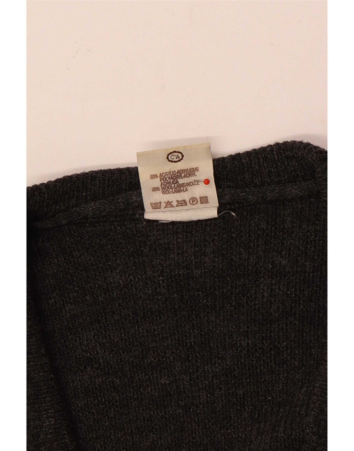 Angelo Litrico Pull Cardigan Homme EU 48/50 Gris Moyen Acrylique Géométrique