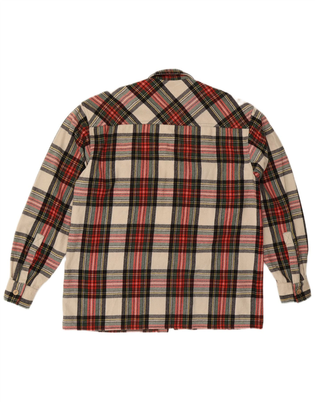 Chemise en flanelle homme vintage IT 50 laine à carreaux rouge moyen