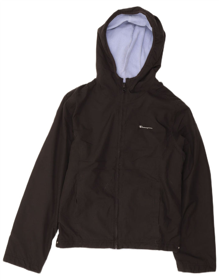 CHAMPION Womens Oversized Hooded Reversible Jacket UK 10 Small Black