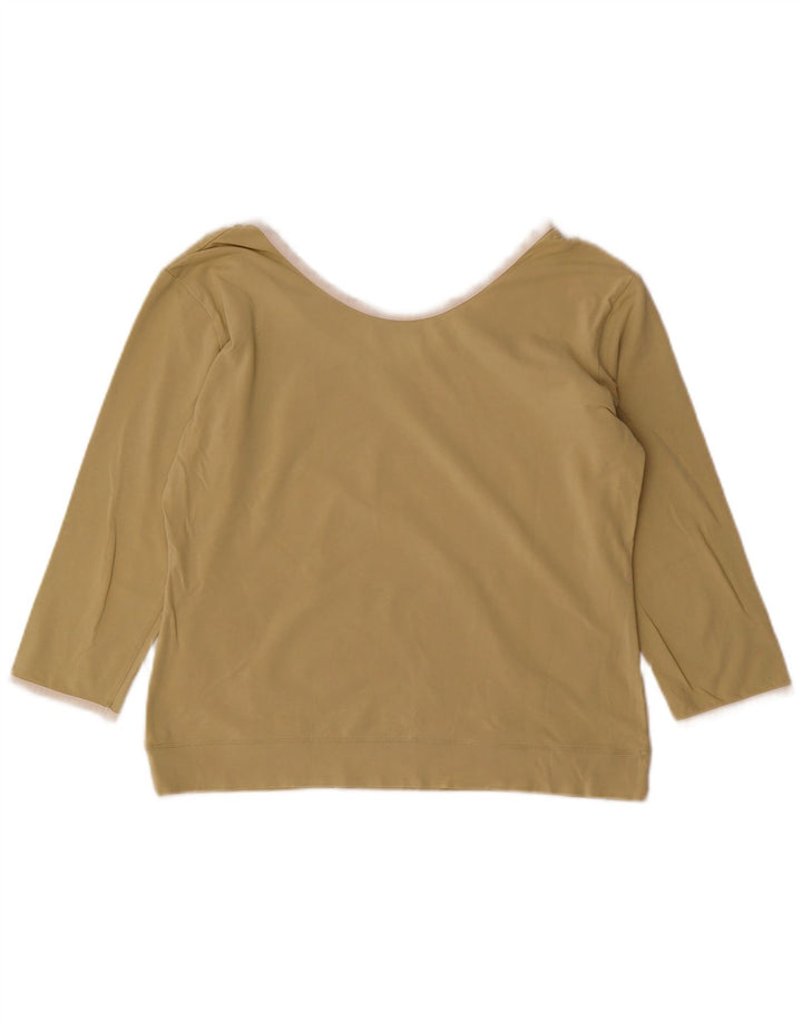 SERGIO TACCHINI Womens Top 3/4 Sleeve IT 48 XL Khaki Cotton