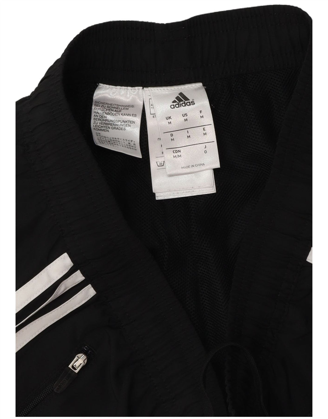 Adidas Pantalon de survêtement pour homme en polyester rayé noir moyen