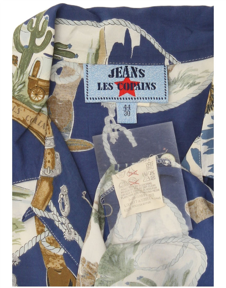 LES COPAINS Robe Chemise Motif Abstrait Femme IT 44 Bleu Moyen