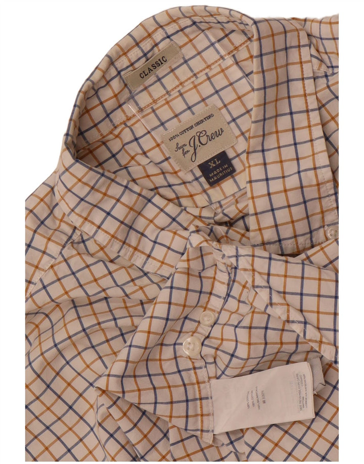 J. Crew Chemise classique pour homme XL en coton à carreaux blancs