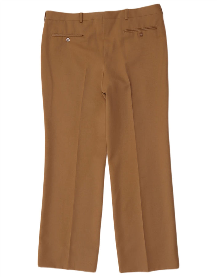 Pantalon de costume droit vintage pour hommes W36 L30 Beige